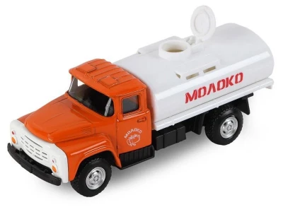 Машина "АВТОПАНОРАМА" "Молоко", 1:52, цвет оранжевый, инерция, в/к 16,1*6,1*7,6 см