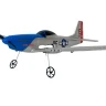 Радиоуправляемый самолет Volantex RC Mustang 400мм (синий) 2.4G 2ch LiPo RTF with Gyro