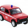 Машина "АВТОПАНОРАМА" инерц. ВАЗ 2121 1/50, в/к 12*7*5,5 см, красная