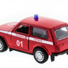 Машина "АВТОПАНОРАМА" инерц. ВАЗ 2121 1/50, в/к 12*7*5,5 см, красная