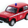 Машина "АВТОПАНОРАМА" инерц. ВАЗ 2121 1/50, в/к 12*7*5,5 см, красная