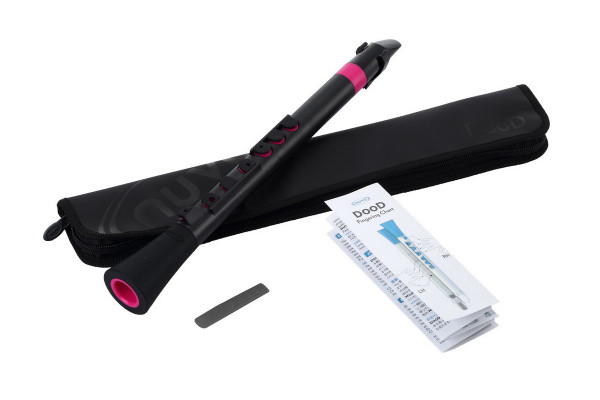 NUVO DooD (Black/Pink) блокфлейта барочная строй С (До) + кейс, таблица аппликатур, крышка мундштука и два язычка