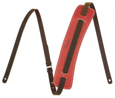 FENDER ORIGINAL STRAP FR кожаный гитарный ремень с красным наплечником
