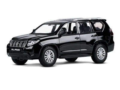 Машина "АВТОПАНОРАМА" Land Cruiser Prado, 1/24, черный, свет, звук, в/к 24,5х12,5х10,5 см
