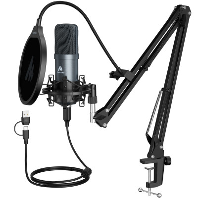 USB-микрофон Maono AU-A04E (gray) кардиоидный