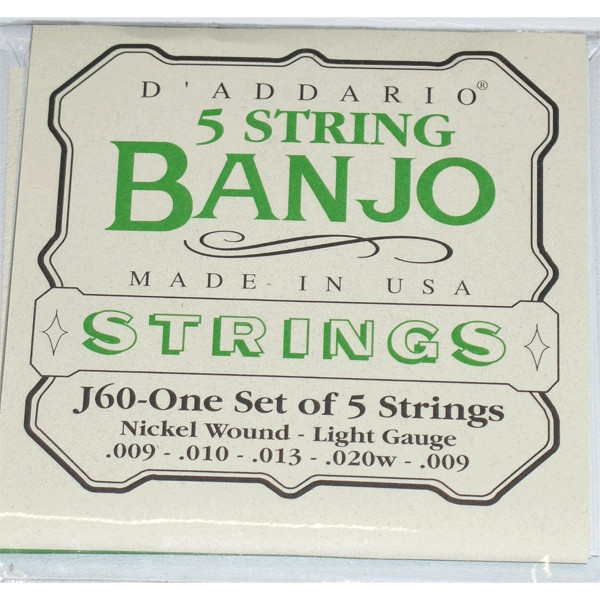 D'Addario J60 - струны для банджо 5 String and Tenor Banjo/Light/Nickel