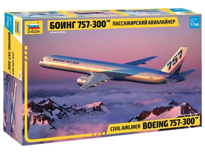 Сборная модель ZVEZDA Пассажирский авиалайнер Боинг 757-300, 1/144