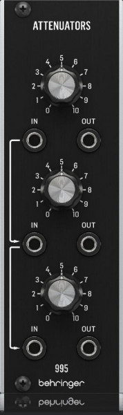 Модульный синтезатор BEHRINGER 995 ATTENUATORS 3-канального пассивного аттенюатора