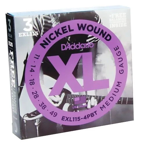 D'ADDARIO EXL115-4BT промокомплект струн для электрогитары