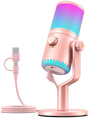 USB-микрофон Maono DM30RGB (pink) кардиоидный