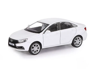 Машина "АВТОПАНОРАМА" LADA VESTA седан, 1/24, белый, свет. звук. эффекты, в/к 24,5*12,5*10,5 см