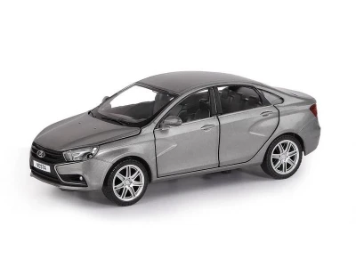 Машина "АВТОПАНОРАМА" LADA VESTA седан, 1/24, серый, свет. звук. эффекты, в/к 24,5*12,5*10,5 см