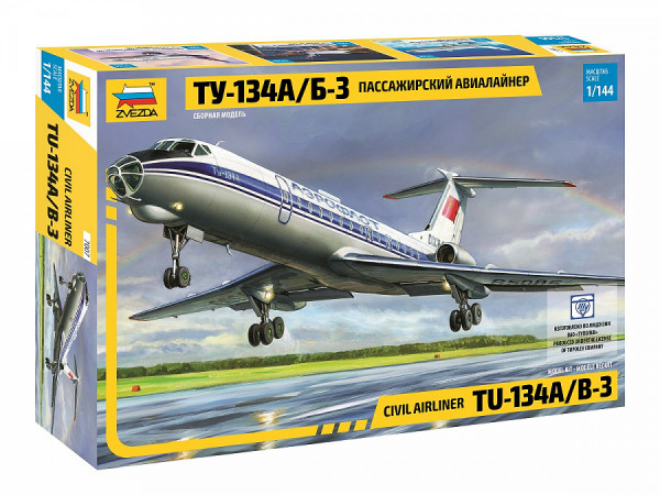 Пассажирский авиалайнер "Ту-134" 1/144