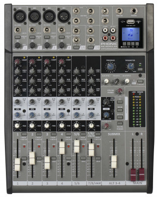 Phonic AM 1204FX RW аналоговый микшерный пульт 8-канальный
