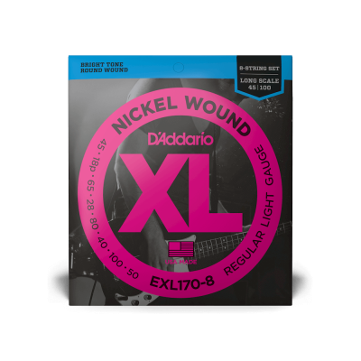 Струны для 8 струнной бас-гитары 45/18p - 100/50 DAddario EXL170-8