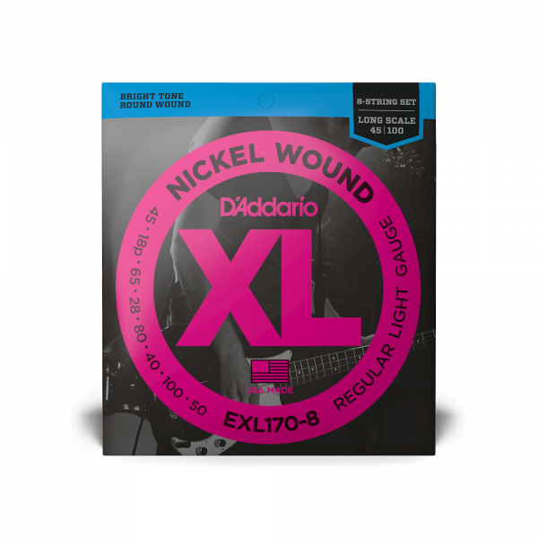 Струны для 8 струнной бас-гитары 45/18p - 100/50 DAddario EXL170-8