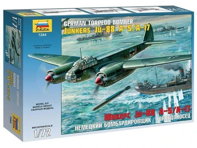 Сборная модель ZVEZDA Самолет Юнкерс 88А17, 1/72