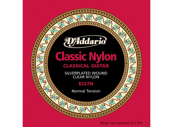 Струны для классической гитары D'ADDARIO EJ27N серебро (Silver), Normal Tension