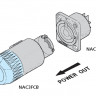 Neutrik NAC3MPB-1 - панельный разъем PowerCon выходной (серый) 20A/250В