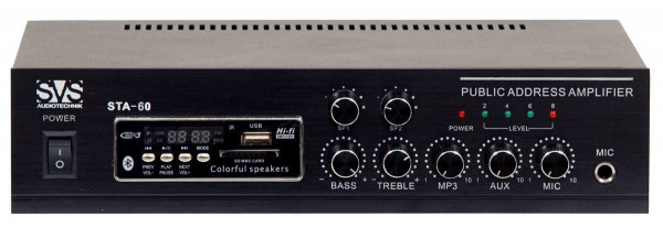 Микшер-усилитель VS Audiotechnik STA-60 60 Вт 2 регулируемые зоны для Public Address