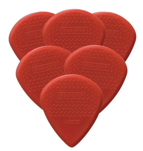 DUNLOP 471R3N MAX-GRIP Jazz III Red Nylon набор медиаторов 24 шт