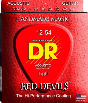Комплект струн для акустической гитары DR RDA-12, 12-54