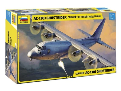 Сборная модель ZVEZDA Американский самолет огневой поддержки АС-130J Ghostrider, 1/72