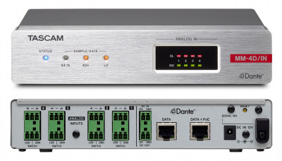 Конвертор Tascam MM-4D/IN-E Dante-Analogue с DSP Mixer