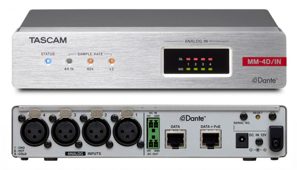 Конвертор Tascam MM-4D/IN-X Dante-Analogue с DSP Mixer