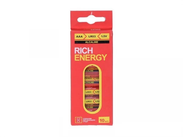 Батарейка Rich Energy AAA LR03 Alkaline, (1 шт)