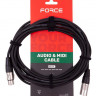 Кабель микрофонный FORCE FMC-14/6 XLR (F) -XLR (M), 6 м