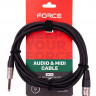 Кабель микрофонный FORCE FMC-15/3 XLR(F) - стерео джек (TRS), 3 м