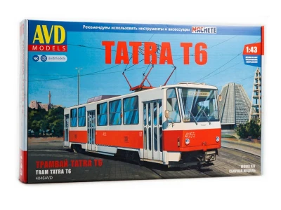 Сборная модель AVD Трамвай Tatra-T6, 1/43